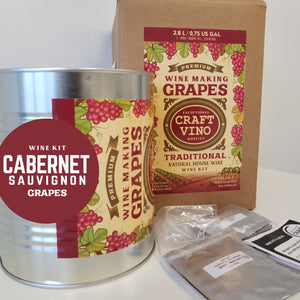 CABERNET GRAPES Premium Wine Kit – Cabernet Sauvignon – Makes wine in 4 -5  weeks - CraftVino