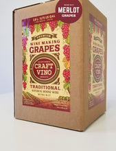 Load image into Gallery viewer, MERLOT GRAPES Premium Wine Kit – Merlot – Makes wine in 4 -5 weeks - CraftVino