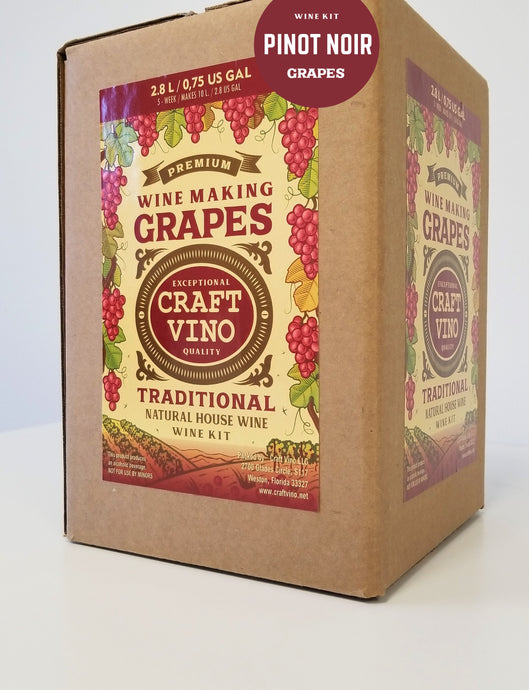 PINOT NOIR GRAPES Premium Wine Kit – Pinot Noir – Makes wine in 4 -5 weeks - CraftVino