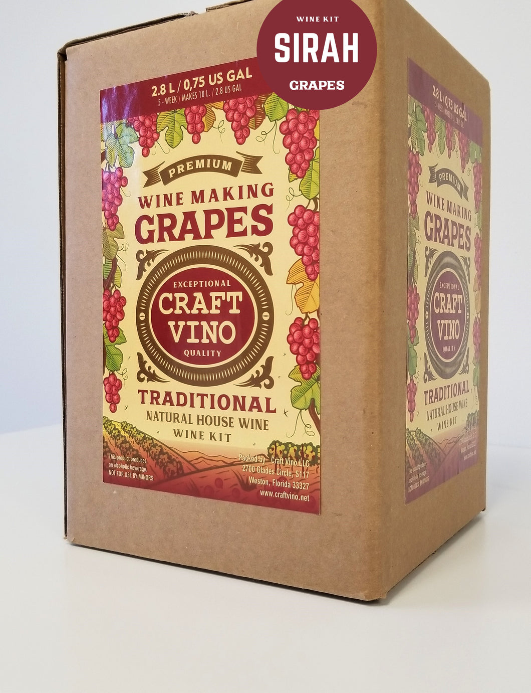 SIRAH GRAPES Premium Wine Kit – Sirah – Makes wine in 4 -5 weeks - CraftVino